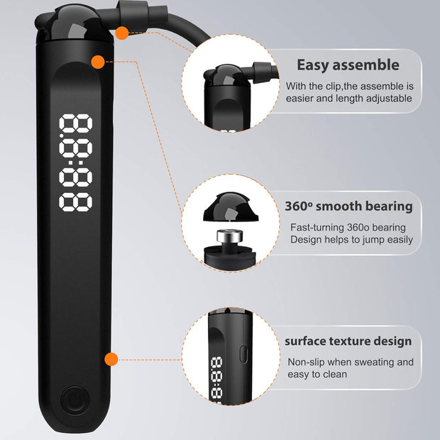 Jump Rope With Counter and App - Tangle-Free Rapid Speed Skipping Rope for Fitness, Home Exercise, Workout - Gifts for Adults, Women, Men, Kids