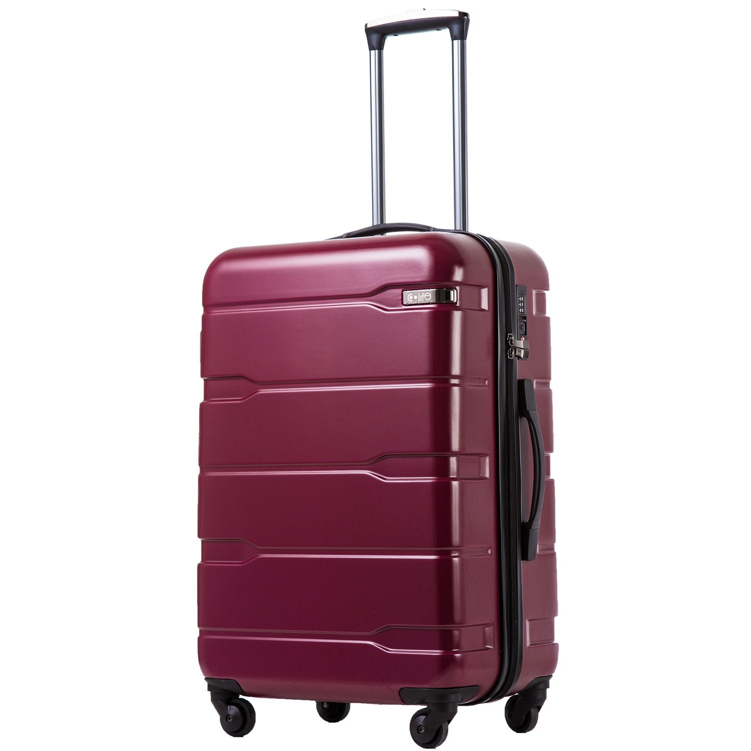 Coolife Luggage Expandable 3 Piece Sets PC+ABS Spinner Suitcase 20 inch 24 inch 28 inch (white, 3 piece set)