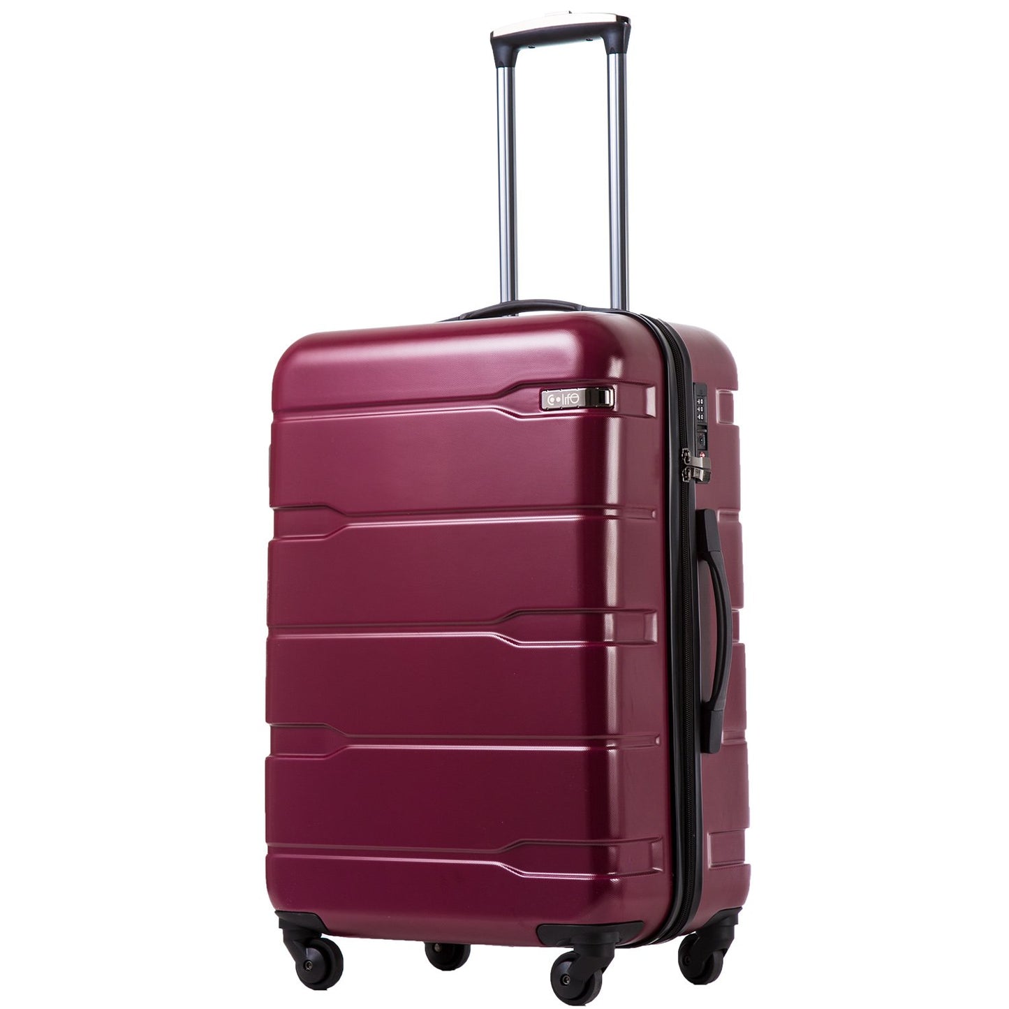 Coolife Luggage Expandable 3 Piece Sets PC+ABS Spinner Suitcase 20 inch 24 inch 28 inch (white, 3 piece set)