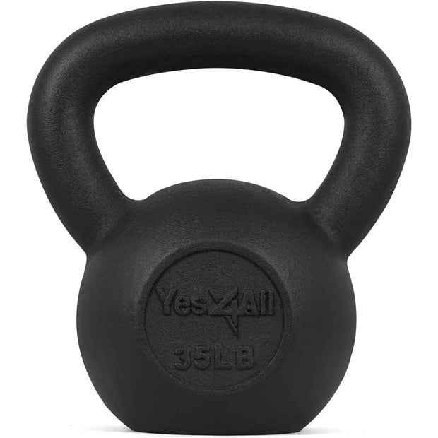 Yes4All 5-80 lbs Cast Iron Kettlebell for Dumbbell Weights Exercises, Gym, Full Body Home Workout Equipment, Push up, Grip and Strength Training