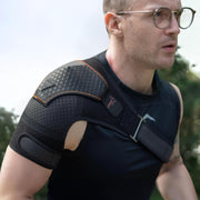 Shoulder Brace - Support & Injury Prevention Brace- Joint Pain Releaser- Shoulder Compression Wrap Strap - Adjustable Injury Accessories for Shoulders - Premium Quality Strap by FIGHTECH (Pink, L-XL)