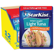 StarKist Chunk Light Tuna in Water, 2.6 oz Pouch (10 Pack) Ready to Eat Wild Caught Tuna, 17g Protein, 70 Calories Per Serving, Gluten Free, Soy Free, Kosher, Perfect for Salads, Keto Meals and Snacks