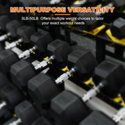 Rubber Encased Hex Dumbbell Set, Hand Weights with Anti-Slip Cast Iron Grip for Exercise & Fitness, Weights Dumbbells for Men Women Strength Full Body Workout, 60LB, 100LB, 150LB Set Options