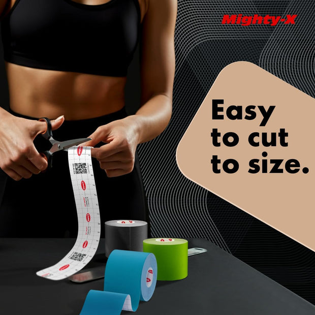 Waterproof Kinesiology Tape - 3 Rolls - Knee Support & Muscle Pain Relief - 16.4 ft Uncut Sports Kinetic Tape for Joint Stability - 50 Instructional Videos