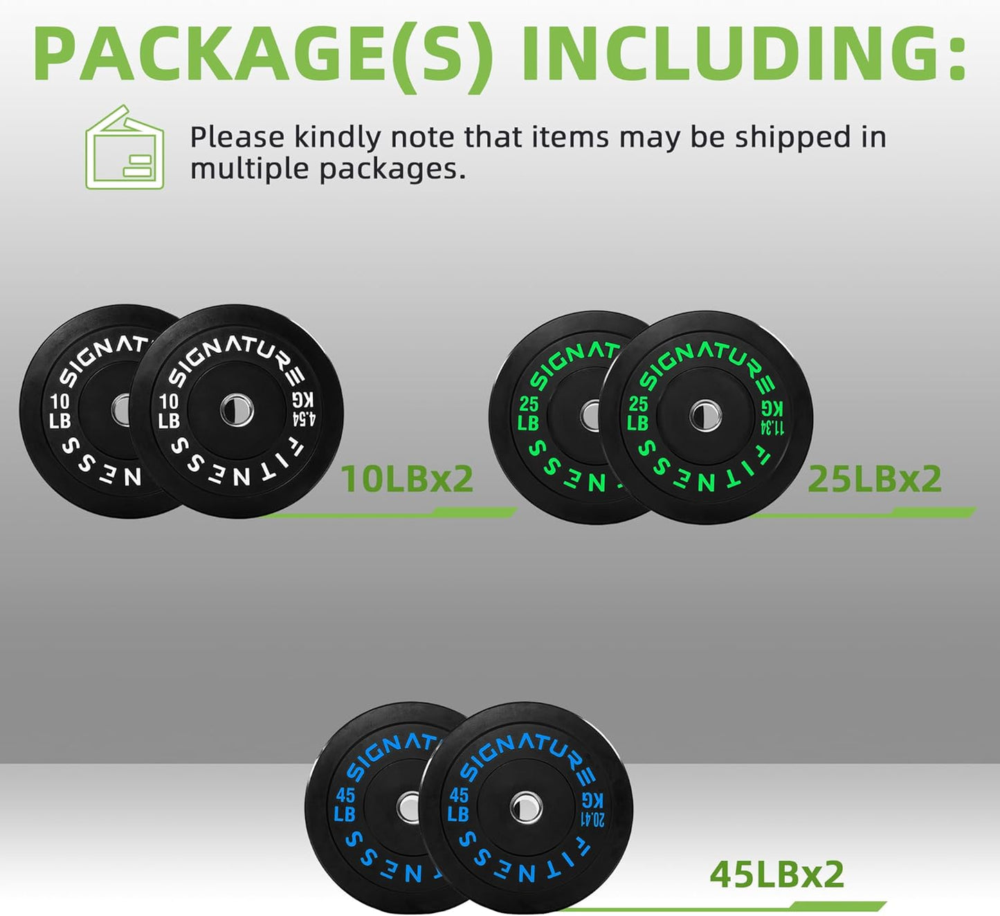 Olympic Bumper Plates Set, 2" Weight Plates for Strength Training & Weightlifting
