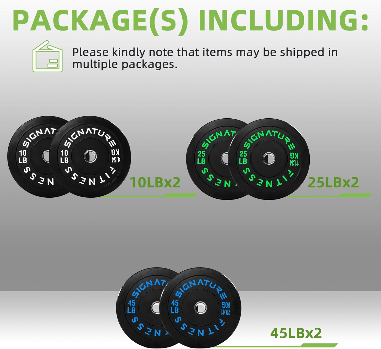 Olympic Bumper Plates Set, 2" Weight Plates for Strength Training & Weightlifting