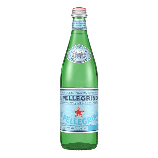 S.Pellegrino Sparkling Natural Mineral Water, 8.45 fl oz. Glass Bottle (24 Count)