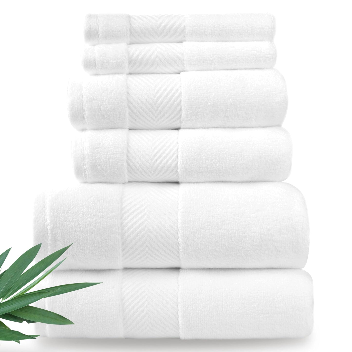Ultra Soft & Plush Viscose from Bamboo Bath Towels - 700 GSM Luxury Bath Towels - 6 Piece Set - Super Absorbent & Quick Drying (Eucalyptus Green)