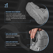 Z1 A12 Short Air Walker Ankle Fracture Boot - Orthopedic Walking Boot for Sprained Ankle, Injury - Support for Broken Foot & stability Stress Fracture Recovery Fits Left & Right Foot Men & Women (XL)