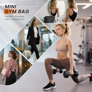 SKYSPER Small Gym Bag for Women - Mini Duffle Bag with Wet Compartment, Lightweight Waterproof Gym Tote Bag for Dance, Travel, Cute & Compact Workout Bag for Girl (Black)