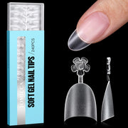 TOMICCA Short Coffin Nail Tips, 240Pcs Acrylic Half Cover Nail Tips Coffin, No C Curve Full Matte Gel Nail Tips Short, Nail Extension Tips for Beginner and Professional 12 Sizes