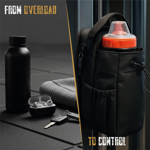 Magnetic Gym Bag – Compact Crossbody Fitness Pouch with Water Bottle Holder – Small Gym Bag for Men & Women – Secure Magnetic Storage & Travel-Friendly Design