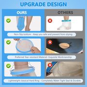 100% Waterproof Extra Wide Leg Cast Cover for Shower with Non-Slip Bottom Reusable Shower Boots Protector for Adult Leg Ankle Foot After Surgery Bandage Dressing Wound Immobilizer/Brace, Walking Boots