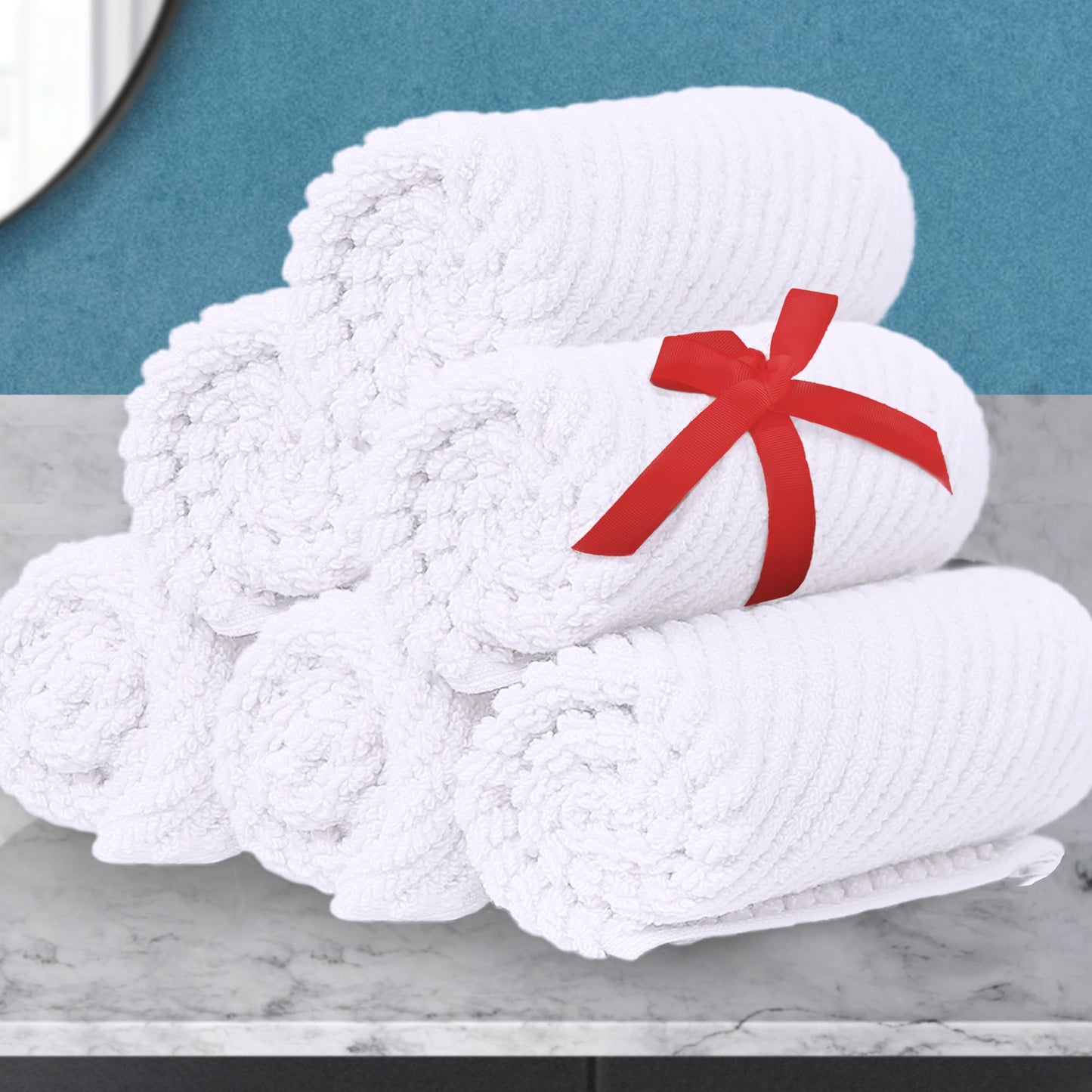 VOOVA & MOVAS Burgundy Towel Set - 100% Cotton | Lightweight | Soft | Quick Dry, 6 Piece Towel Set,2 Large Bath 30"x56", 2 Hand 18"x28", 2 Washcloths 13"x13", Towels Gift Set, Red Towels