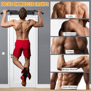 Kipika Pull Up Bar for Doorway Wall Mounted Multi-Grip Strength Bar with Resistance Band Hooks | Heavy-Duty Multifunctional Chin Up Bar for Home Gym Workout | 39-Inch Wide 600 Lbs Capacity