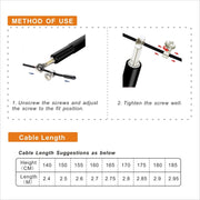 Speed Jump Rope - 360° Swivel Ball Bearing - Adjustable steel coated rope-Aluminum Anti Skipping Handle -Fitness Training Boxing Sports Exercises -Suitable for Kids and Adults