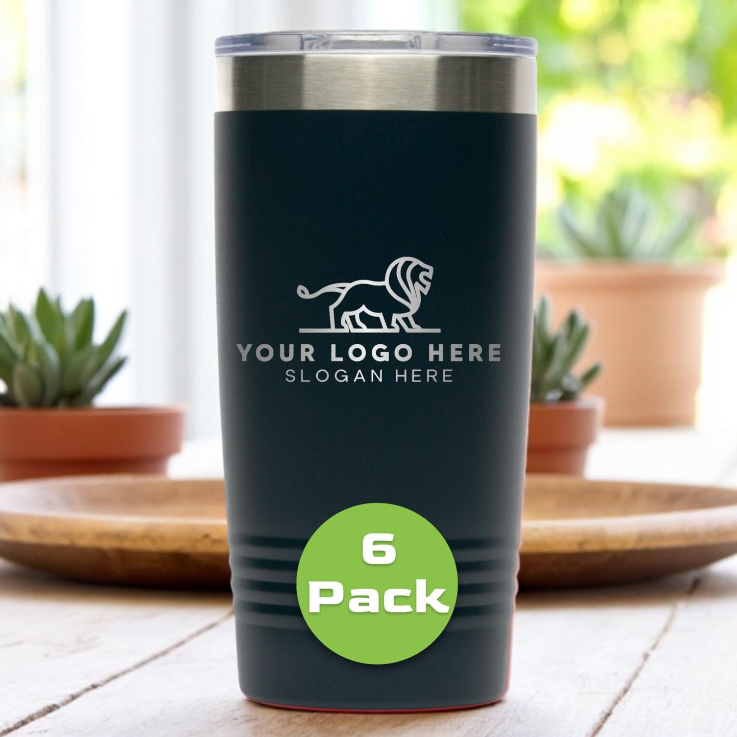 20oz Stainless Steel Tumbler - Upload Your Logo, Custom Engraved, Double Wall Vacuum Insulated Travel Mug, Ideal for Corporate Gifts, Events, and Sports Teams
