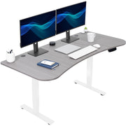 VIVO Electric 63 x 32 in Standing Desk, Memory Height Adjustment, 176 lb Frame Support, 2E Series, Black Top Black Frame, DESK-KIT-2E1B