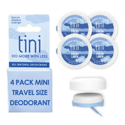 Tini Naturals Deodorant, Travel Size Aluminum Free Deodorant for Women & Men with Coconut Oil and Shea Butter, 0.4 oz Each (4 Pack), Spring Meadow Scent