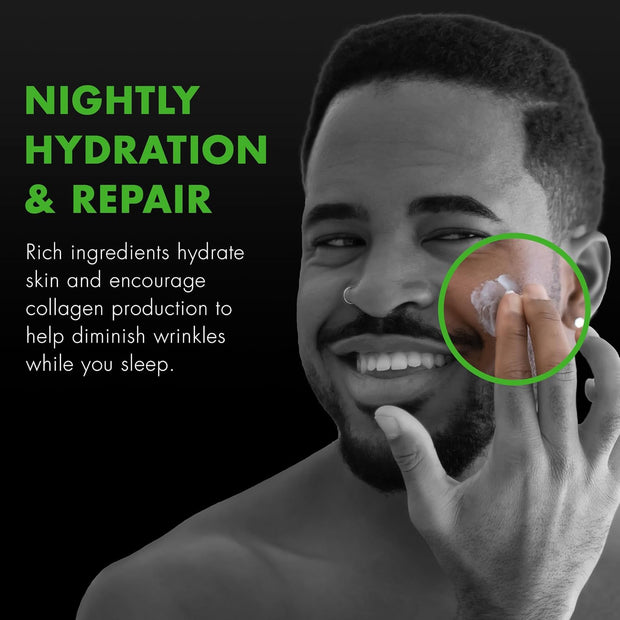 Tiege Hanley Mens Night Cream for Face, PM Bedtime Facial Moisturizer - Anti-Aging Night Time Wrinkle Cream for Men with Sensitive Skin - Overnight Moisturizer for a Soft, Smooth, & Hydrated Skin