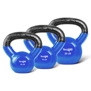 Yes4All Kettlebell Set Vinyl Coated Weights Combo for Full Body Workout Equipment Push up, Grip Strength Training, Dumbbell Weights Exercises