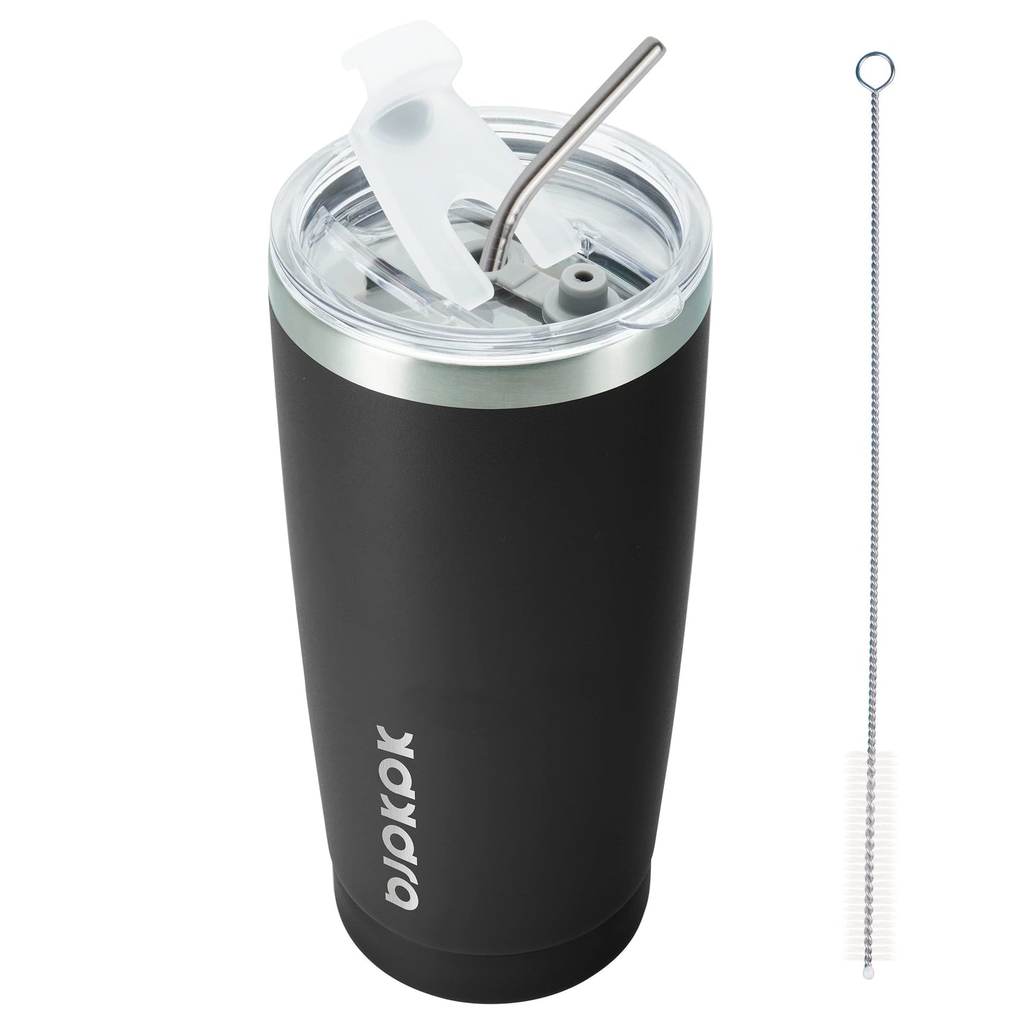 BJPKPK Insulated Stainless Steel Tumbler, Coffee Cup with Lid and Straw, Double Wall Vacuum Travel Mug, Powder Coated Leakproof Tumbler Cup,Oasis