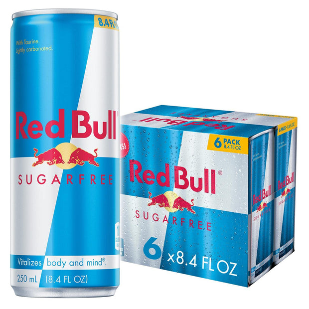 Red Bull Sugar Free Energy Drink with 80mg Caffeine plus Taurine & B Vitamins, 8.4 Fl Oz, Pack of 4 Cans