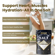 Salt for Pickling, Canning & Cooking | Fine Grain Table Salt with Natural Minerals | For Steak & Baking | Lite Low Sodium Healthy Salt, Resealable 8.8oz (Pack of 2)