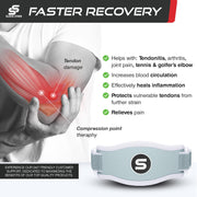Sleeve Stars Tennis Elbow Brace for Women - Adjustable Tennis Elbow Strap, Golfers Elbow Brace for Men, Counterforce Brace for Tennis Elbow for Tendonitis Relief, Fits 9"-23" (Single/Black)