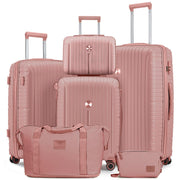 Joyway Luggage Sets 6 Piece PP Hardside Carry on Suitcase with Spinner Wheels and TSA Lock for Travel, Purple