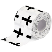 TrelaCo 1 Pcs Wrist Tape Baseball Cross Athletic 2in x 23ft Cotton Cross Wrist Tape Serrated Edges for Fingers Ankles Injury Wrap, Football Baseball Hockey Soccer (White)