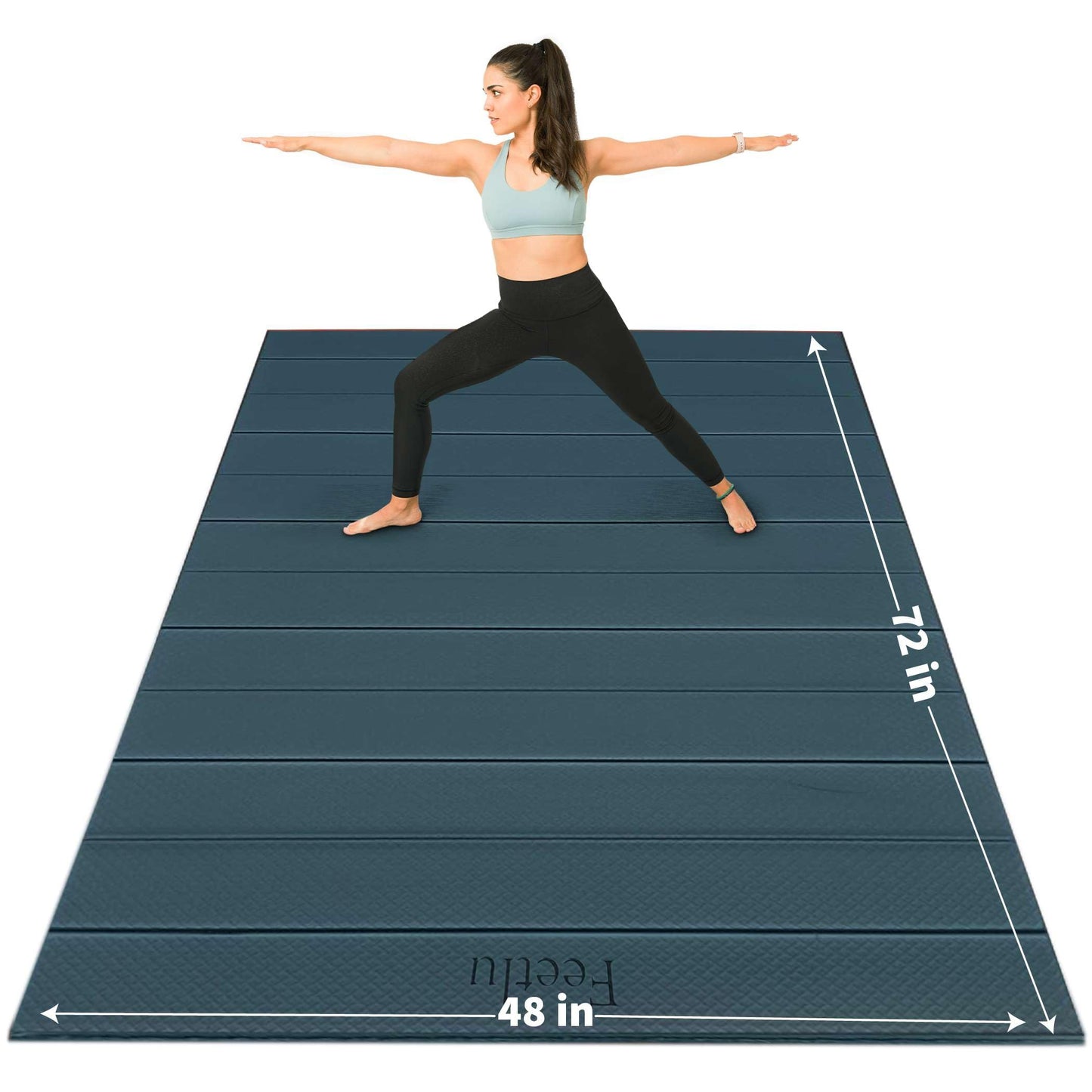 Foldable Wide & Large Yoga Mat – Cushioned, Compact & Easy to Store | 6mm & 8mm Thick | For Home, Gym, Travel, Yoga, Pilates & Floor Exercises