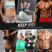 Yoga Ball, 18-30 Inch Extra Thick Exercise Ball for Workout Fitness Balance, Anti Burst Chair for Home and Office Desk, Includes Hand Pump & Workout Guide Access