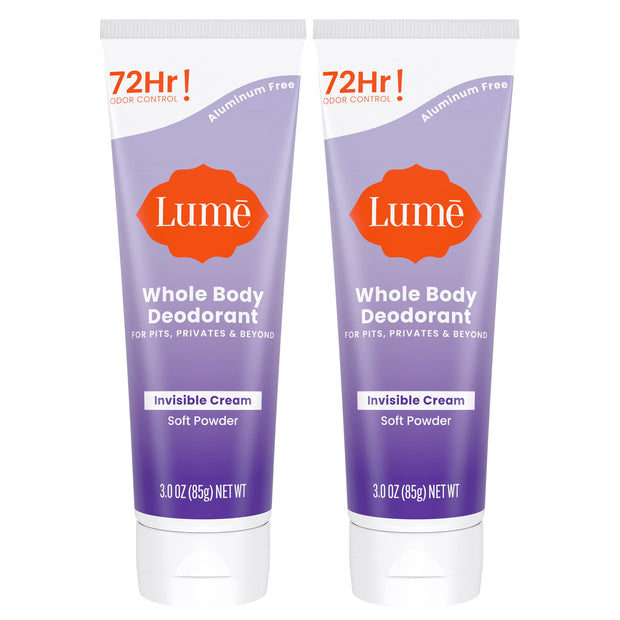 Lume Whole Body Deodorant - Invisible Cream Tube - 72 Hour Odor Control - Aluminum Free, Baking Soda Free, Skin Safe - 3.0 ounce (Clean Tangerine)