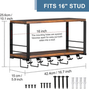 TJ.MOREE 2 Tier Floating Shelf Compatible with Tonal Accessories, T-Bracket Lock Adapters Hanger, Wall Mount Home Gym Storage Rack for Fitness Equipment
