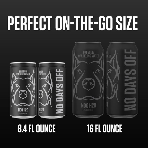 NDO H2O Premium Purified Water Case - 24 Pack (8.4 fl oz, Sparkling) | Reverse Osmosis Canned Water | Tested for Over 400 Impurities | Purified, Carbonated & Balanced | Alkaline & Minerals