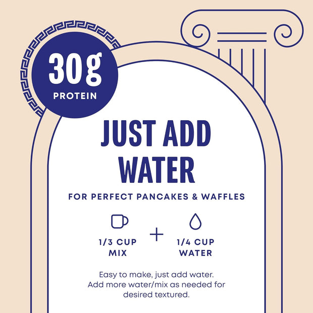 Protein Pancake Mix & Protein Waffle Mix by Phoros Nutrition, 30g of Protein, Low Carb, High Protein, Keto-Friendly, Whey Protein, Whole Grain Oats, Whole Wheat Pancakes, Just Add Water (Cinnamon)