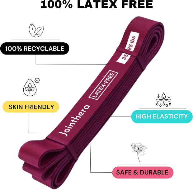 Premium Latex Free Resistance Bands for Working Out - Set of 5 + Carrying Bag | Non Latex Pull Up Loop Workout Bands Resistance for Women and Men | Stretching, Exercise and Muscle Training