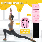 Wrist Ankle Weights Bangles 4lb/2lb for Women, Adjustable Silicone Pilates Weights Bracelet, Heavy Duty Fasteners Wearable Arm & Leg Weights for Yoga, Pilates, Barre, Walking and Gym (Set of 2)