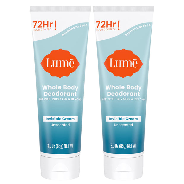 Lume Whole Body Deodorant - Invisible Cream Tube - 72 Hour Odor Control - Aluminum Free, Baking Soda Free, Skin Safe - 3.0 ounce (Toasted Coconut)