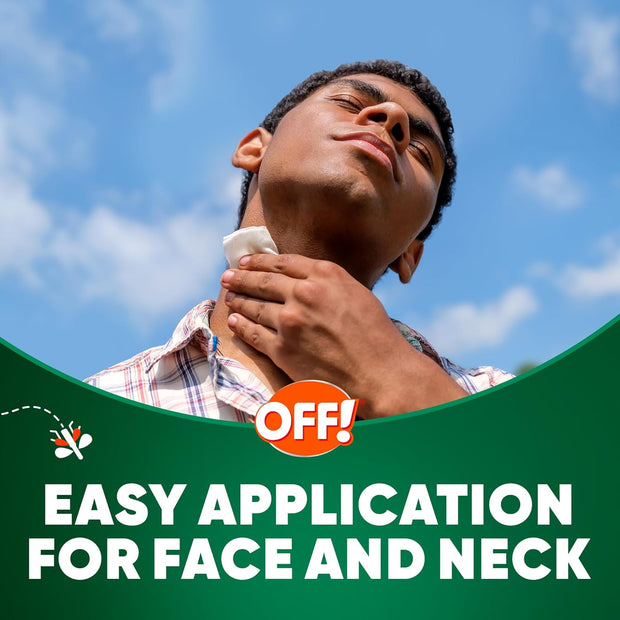 OFF! Deep Woods Mosquito and Insect Repellent Wipes, Long lasting, 12 Individually Wrapped Wipes