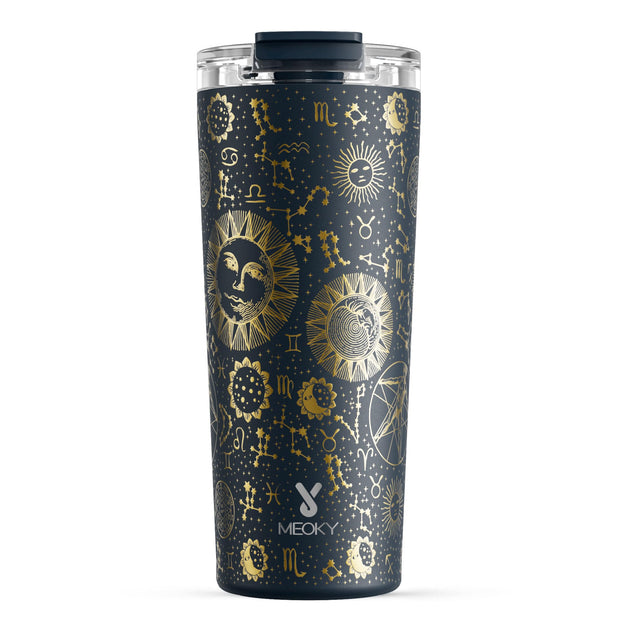 Meoky 24 oz Travel Coffee Mug with Leak-proof Lid, Stainless Steel Insulated Coffee Tumbler, Keeps Hot for 8 Hours or Cold for 24 Hours, Fits in Car Cup Holder (Night)