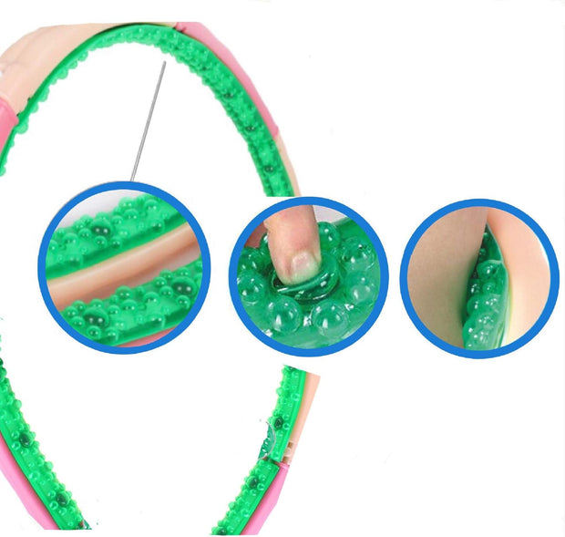 Weighted Fitness Hoop – 3.1kg (6.83lb) Cushioned Exercise Ring for Waist & Core Training, Soft EVA Foam Padding, Detachable 8-Section Design, Home Workout Equipment Made in Korea