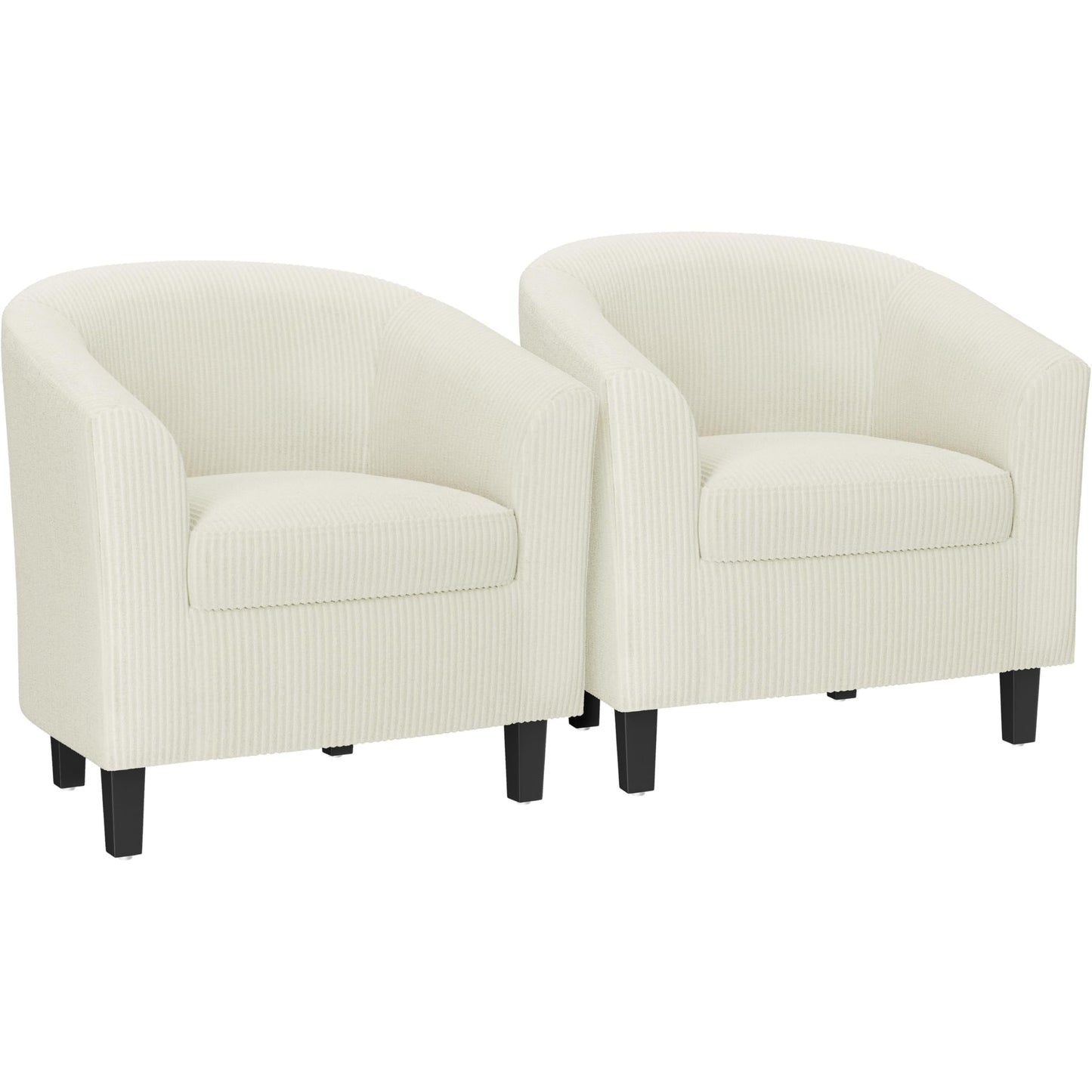 Yaheetech Barrel Chairs Set of 2, Faux Leather Club Armchairs, PU Leather Accent Chairs with Soft Padded Seat for Living Room Bedroom Waiting Reading Room, Black