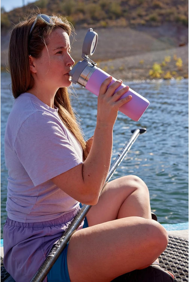 Stanley Quick Flip GO Water Bottle 36 oz | Push Button Lid | Leakproof and Packable for Travel and Sports | Insulated Stainless Steel | BPA-Free | Lilac