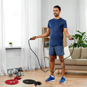 Lewtemi 2 Pcs Flow Exercise Rope for Fitness Flow Double Braid Workout Rope with Cloth Bags Adjustable Length Jump for Working out Men Women Gym Training Indoor Outdoor, 9 ft