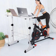 KLSMYHOKI Standing Desk Adjustable Height, Mobile Stand Up Desk with Wheels Small Computer Desk Rolling Desks, Portable Laptop Desk White Standing Table Home Office Desks 16"x31.5" Height 27"-43.5"