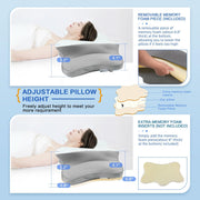 Pain Relief Cervical Pillow for Neck Support,Adjustable Ergonomic Pillow Cozy Sleeping,Odorless Orthopedic Memory Foam Pillows,Contour Bed Pillow for Side Back Stomach Sleeper