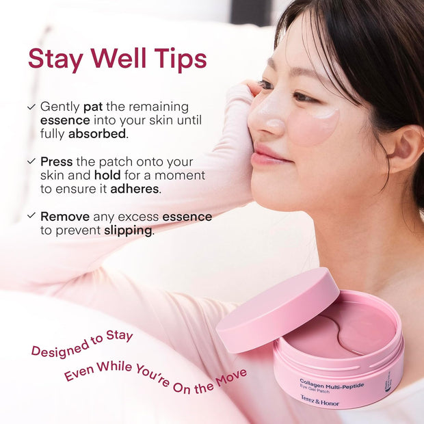 Peptide Collagen Under Eye Patches: Hydrogel Mask for Puffy Eyes, Dark Circles, Wrinkles, Fine Lines & Undereye Bags - Korean Skin Care Deep Hydrating & Firming Eye Treatment Gel Pads, 30 Pairs