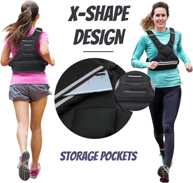 JoyPlus Adjustable Weight Vest,Strength Training Running Vest, Workout Equipment, Sport Exercise, Fitness, Weight Loss for Men 12LB, Women 8LB, Velcro or Buckle